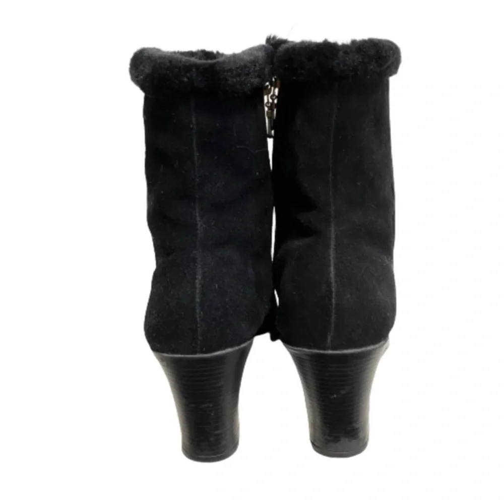 Sporto waterproof winter black suede heeled women's boots size 7.5